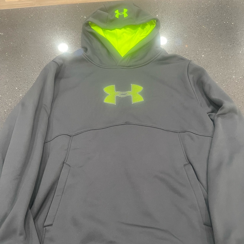 Under Armour Charcoal Hoodie with Neon Accents